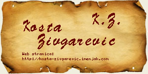 Kosta Zivgarević vizit kartica